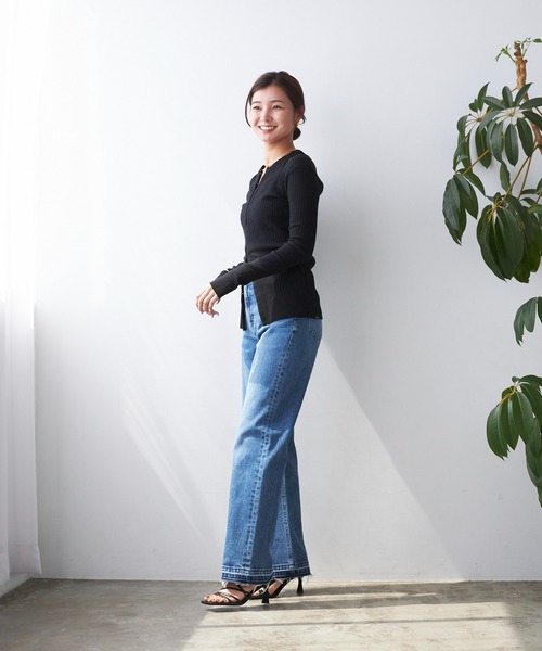 「YANUK」 デニムパンツ 23inch ブルー レディース_画像2