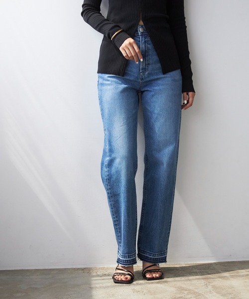「YANUK」 デニムパンツ 23inch ブルー レディース_画像3