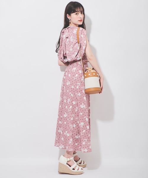 31 Sons de mode ワンピース ケープ風フラワープリント