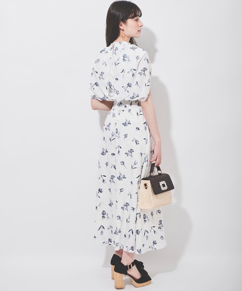 31 Sons de mode ワンピース ケープ風フラワープリント