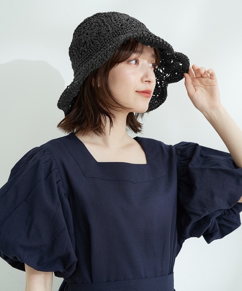 新品未使用　PINKHOUSE総ピコフリルベレー帽　ピコフリルハット 新品未使用 PINKHOUSE総ピコフリルベレー帽 ピコフリル帽子