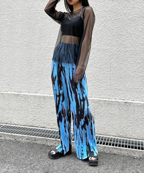 LVEU.（ラブユ） パンツ 「LVEU.」タイダイ柄プリーツパンツ