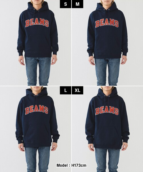 BEAMS（ビームス） パーカー ロゴ ベーシック フーディ メンズ