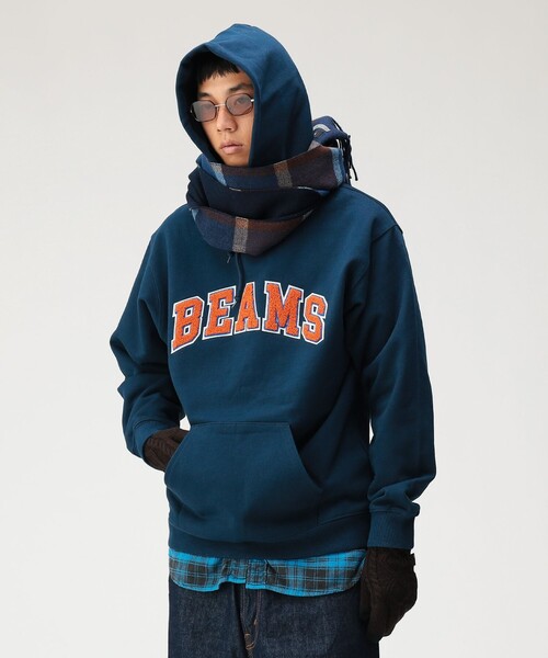 BEAMS（ビームス） パーカー ロゴ ベーシック フーディ メンズ