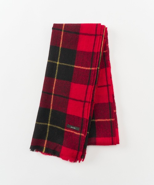 allureville チェックウールガーゼマフラー 新品 allureville（アルアバイル） マフラー チェックウールガーゼマフラー