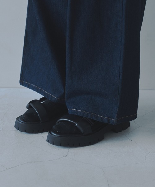 【 】Jeans ロゴ ストラップ チャンキー サンダル ♪ 2点でさらに10％OFF】チャンキーシティサンダル | トミー