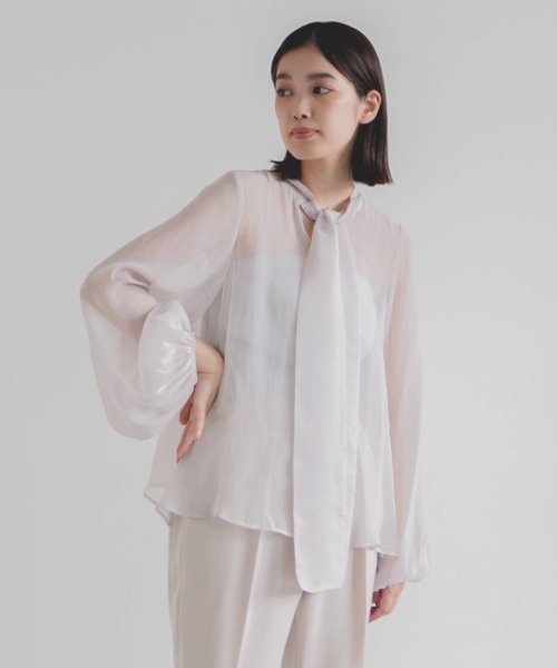 kaene ブラウス シャツ ボウタイシフォンブラウス レディース