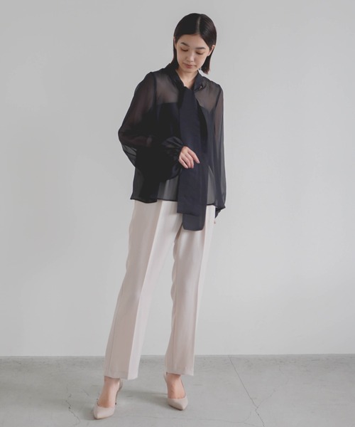 COTTON MESH STRIPE ZIP-UP CARDIGAN | YOKE