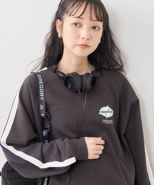 レディース Aライン スウェット FREAK'S STORE トレーナー スウェット レコード ラインスウェット