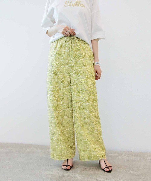 Jines パンツ カットジャガードワイドパンツ レディース : ZOZOTOWN