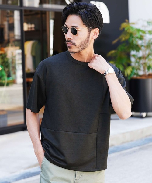 JIGGYS SHOP（ジギーズショップ） tシャツ 楊柳ジャガード切り替え