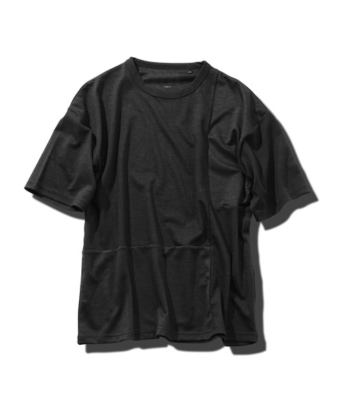 XLARGE パネル切り替えデザイン 半袖Ｔシャツ 古着感がおしゃれ クールタッチリサイクルポリブロックカットソー(カットソー・T