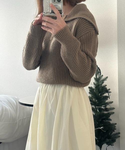 ROOP TOKYO ニット セーター ふわふわハーフジップニット
