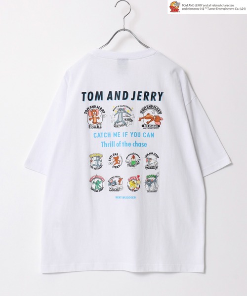 tシャツ Tom and Jerry/トムとジェリー キャラクター ワンポイントロゴ刺繍  バックプリント オーバーサイズ半袖Ｔシャツ レディース メ | ブランド登録なし | 17