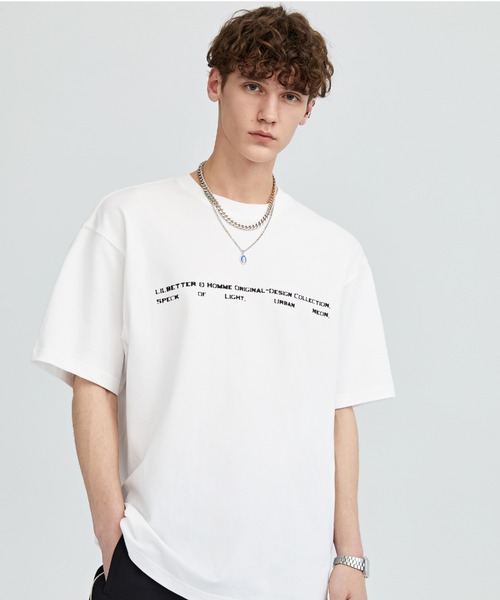 メンズ Tシャツ ジップ サイドジップ ロゴ 英字 レタリングa1260 tシャツ 「LILBETTER」英字 フロントロゴ Tシャツ メンズ
