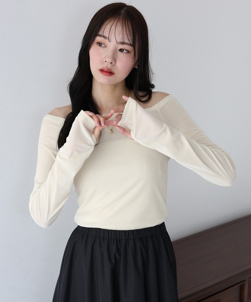 Sheller 【新品未使用タグ付き】片肩オフショルダーシャツ オフショルダーシャツ肩掛け付きシャツ春夏 : Green Smiling - 通販