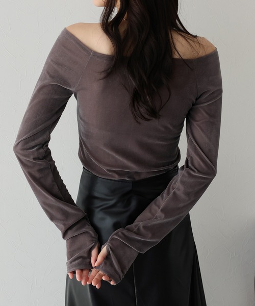 BLUEEAST（ブルーイースト） tシャツ ベロアオフショルTシャツ