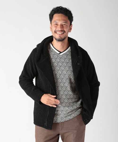 MEN'S BIGI（メンズビギ） パーカー ボリュームネック起毛ワッフル