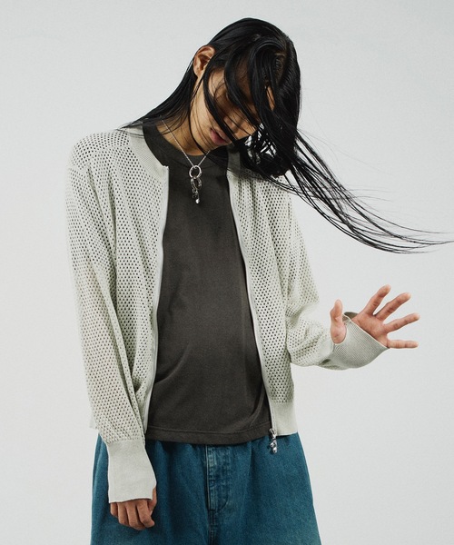 (送料無料)Jieda 23ss MESH ZIP UP KNIT Jieda（ジエダ）の「MESH ZIP UP KNIT（ニット/セーター）」 - WEAR