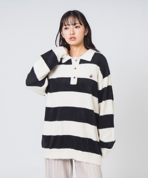 ニット セーター 「Beverly Hills Polo Club/ビバリーヒルズポロクラブ」シャギーポロニット レディース