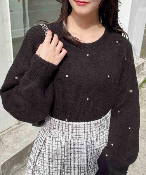 INGNI（イング） ニット セーター もちもちきらきらビジューニット