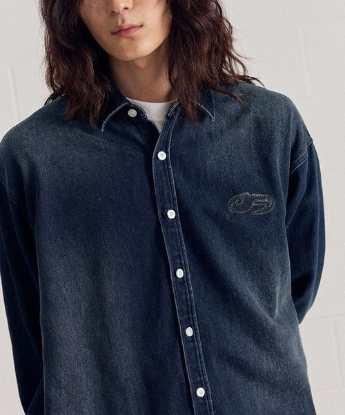 ブラウス シャツ 「UNISEX」Filluminate／ストーンウォッシュドシャツ レディース メンズ