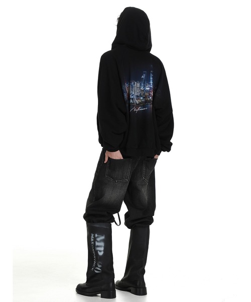 MASONPRINCE パーカー オーバーサイズ バックプリント ZIPパーカー
