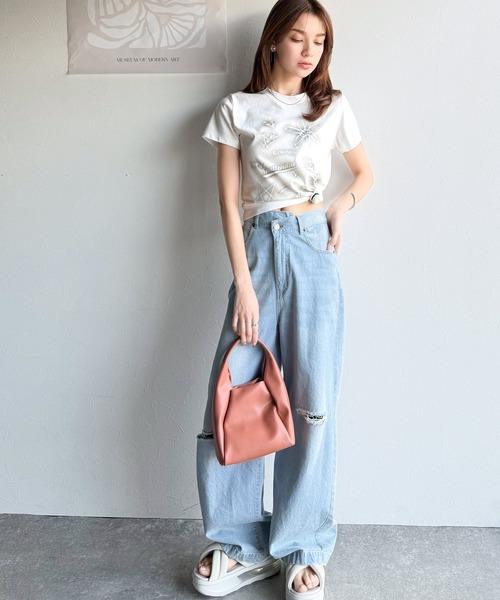 tシャツ 「mily bilet」大人可愛い最旬プリント柄。スプレーライクプリントコンパクトTシャツ（半袖） レディース | mily bilet | 11