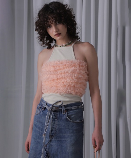 ROSE BUD（ローズバッド） ブラウス シャツ (CREOLME)チュールフリル