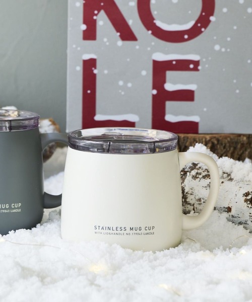LAKOLE（ラコレ） タンブラー 「保冷保温」フタ付マグカップ「390ml