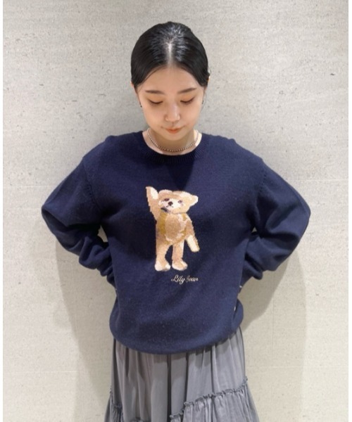 「LILY BROWN」 長袖ニット ONE SIZE グリーン レディース_画像2