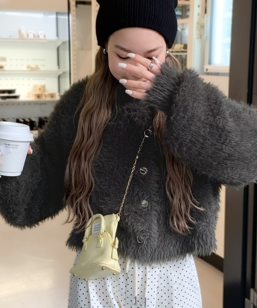 「mily bilet」 ニットカーディガン MEDIUM アイボリー レディース_画像3