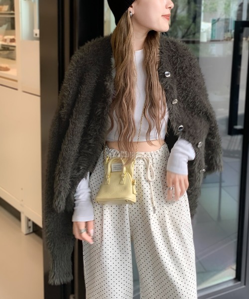 「mily bilet」 ニットカーディガン MEDIUM アイボリー レディース_画像5