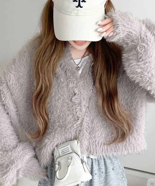 「mily bilet」 ニットカーディガン MEDIUM アイボリー レディース_画像9