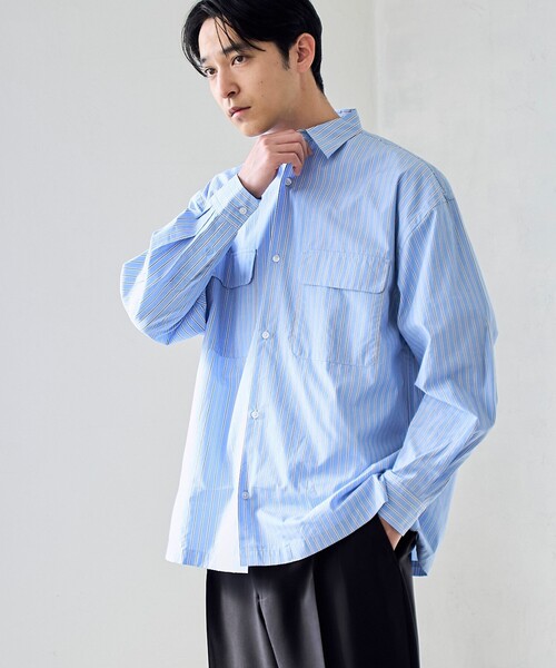 RONEL シャツ 「RONEL」NCブロードシャツ（L /S） メンズ : ZOZOTOWN