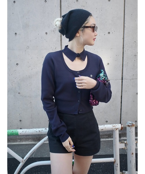 カーディガン Interlock Knit Shirt Neck Cardigan レディース SORIN カーディガン Interlock Knit Shirt Neck Cardigan
