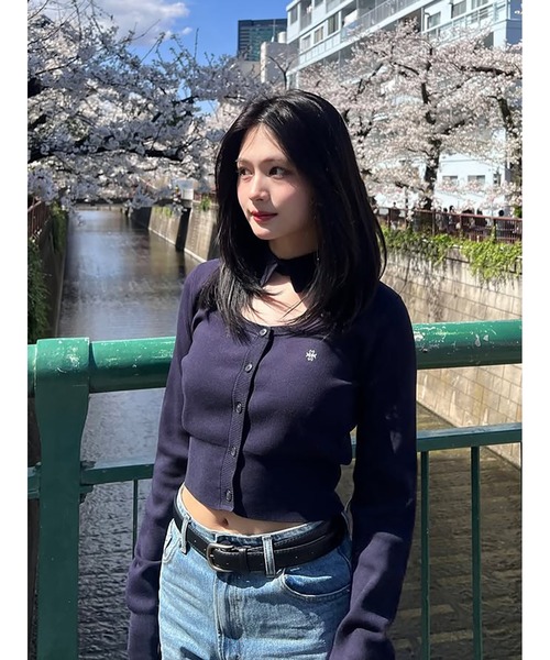 カーディガン Interlock Knit Shirt Neck Cardigan レディース セール】Interlock Knit Shirt Neck Cardigan（カーディガン