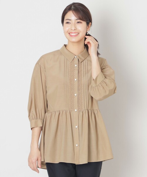 ブラウス シャツ ブライトクロス チュニックブラウス レディース TO BE CHIC ブラウス シャツ ブライトクロス チュニックブラウス