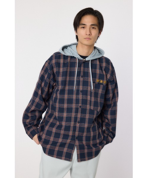 RODEO CROWNS WIDE BOWL - RCWB オーバーシルエットビッグチェックシャツ RODEO CROWNS WIDE BOWL シャツ フーデッドチェックシャツ
