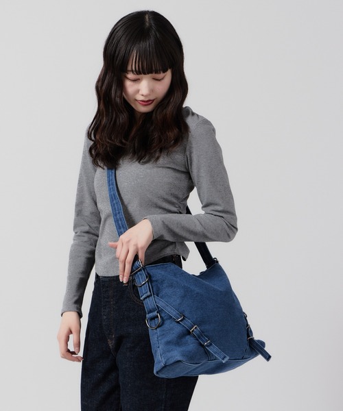 Chick ショルダーバッグ バッグ Belt Design Denim Shoulder Bag