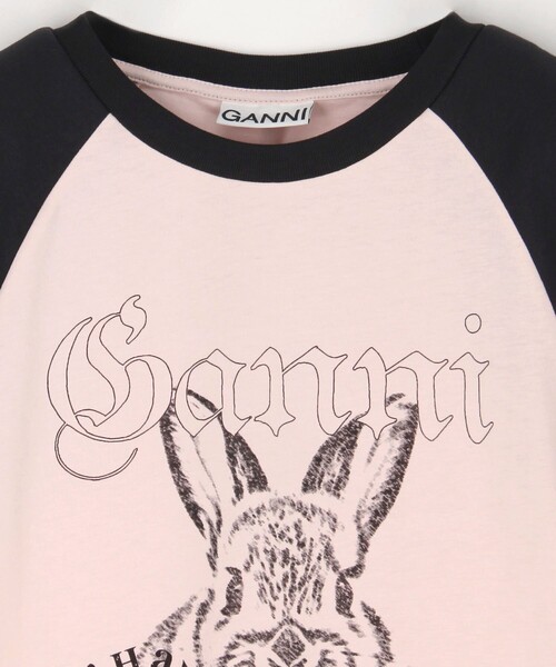 tシャツ GANNI/ガニー Basic Jersey Bunny Raglan T / T4159 / フレンチスリーブ フロントプリントTシャツ GANNI tシャツ GANNI/ガニー Basic Jersey Bunny Raglan T