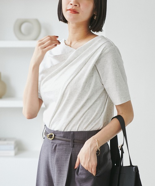 VIS tシャツ 半袖ドレープカットソー/WEB限定カラー レディース