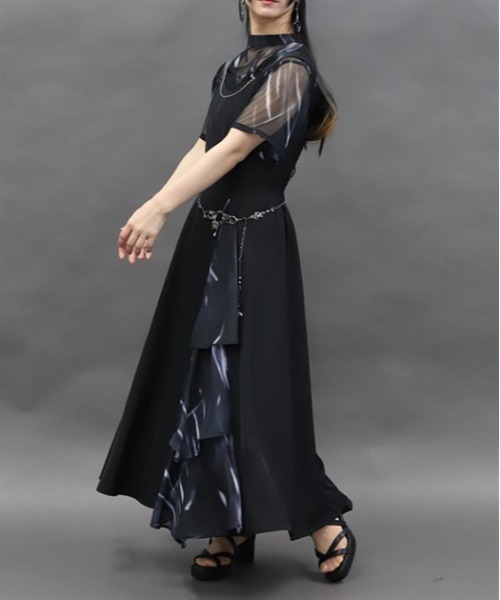 axes femme POETIQUE ジャンパースカート フリル切り替えジャンスカ