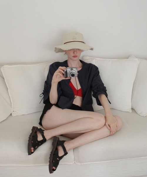 clor ブラウス シャツ PINTUCK RIBBON BLOUSE レディース
