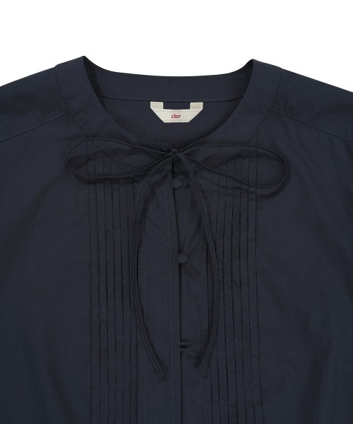 clor ブラウス シャツ PINTUCK RIBBON BLOUSE レディース
