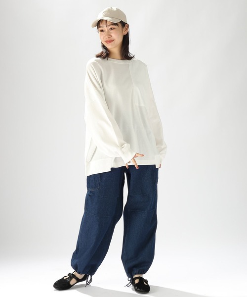 「niko and...」 長(zhǎng)袖カットソー LARGE グリーン レディース