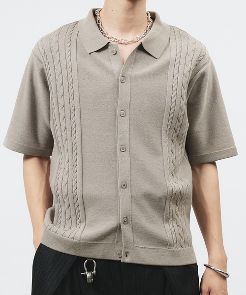 selle glant シャツ CABLE LINE KNIT SHIRT/ケーブルラインニット
