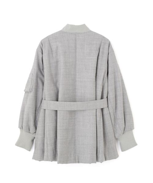 【美品】ルフィルLE PHIL★ジャケットコート★グレー　クリーニング済 LE PHIL（ル フィル） ミリタリージャケット モッズコート サキソニー