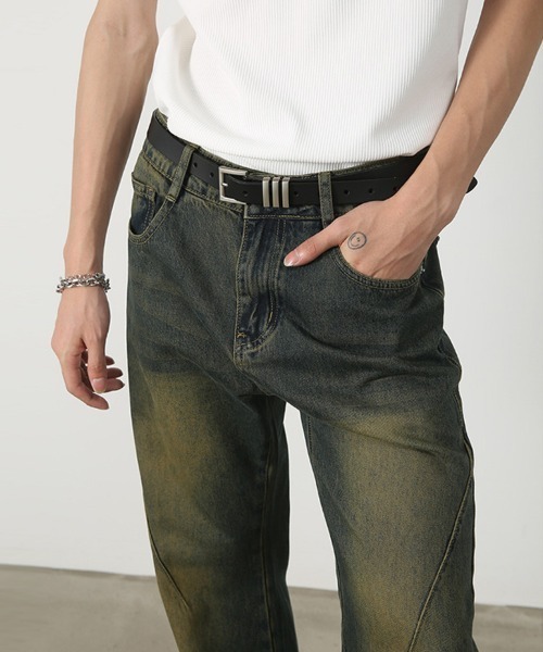 「Ressaca」 加工ブーツカットデニムパンツ L ホワイト メンズ