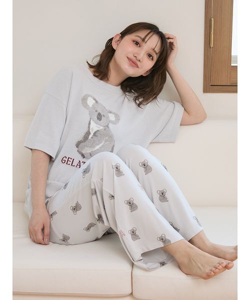【新品未使用】 gelato pique コアラ柄パジャマ XS 100 110 gelato pique パジャマ ルームウェア 「接触冷感」コアラ柄